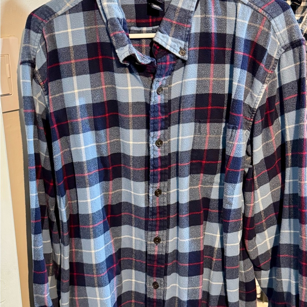 Lands’ End Men's Blue Plaid Shirt